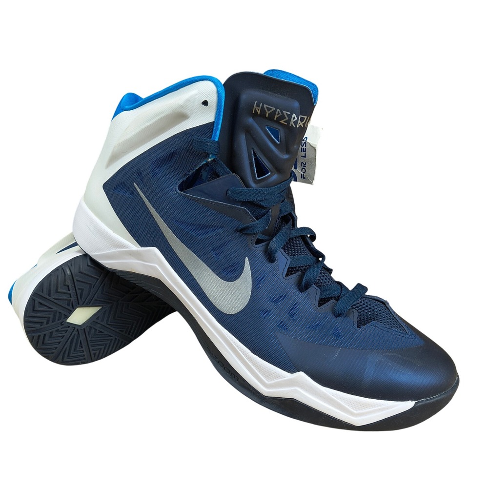 Nike Zoom Hyperquickness Mens 15 Midnight Navy Silver Blue 599420-400 Basketball